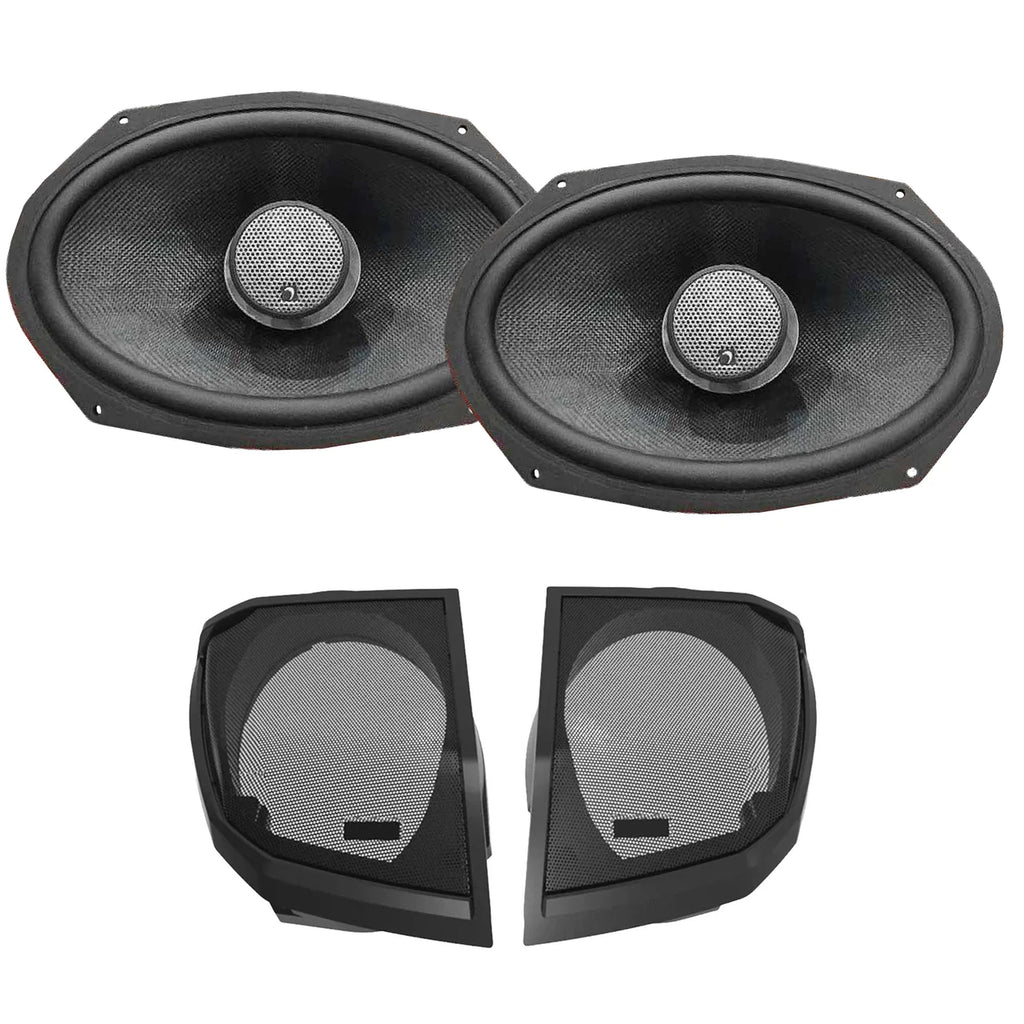 2024+ Harley Davidson Cut-In Speaker Lid Kit with HXM812F2BK 8x12" Waterproof 2-Way Speakers (2Ω)